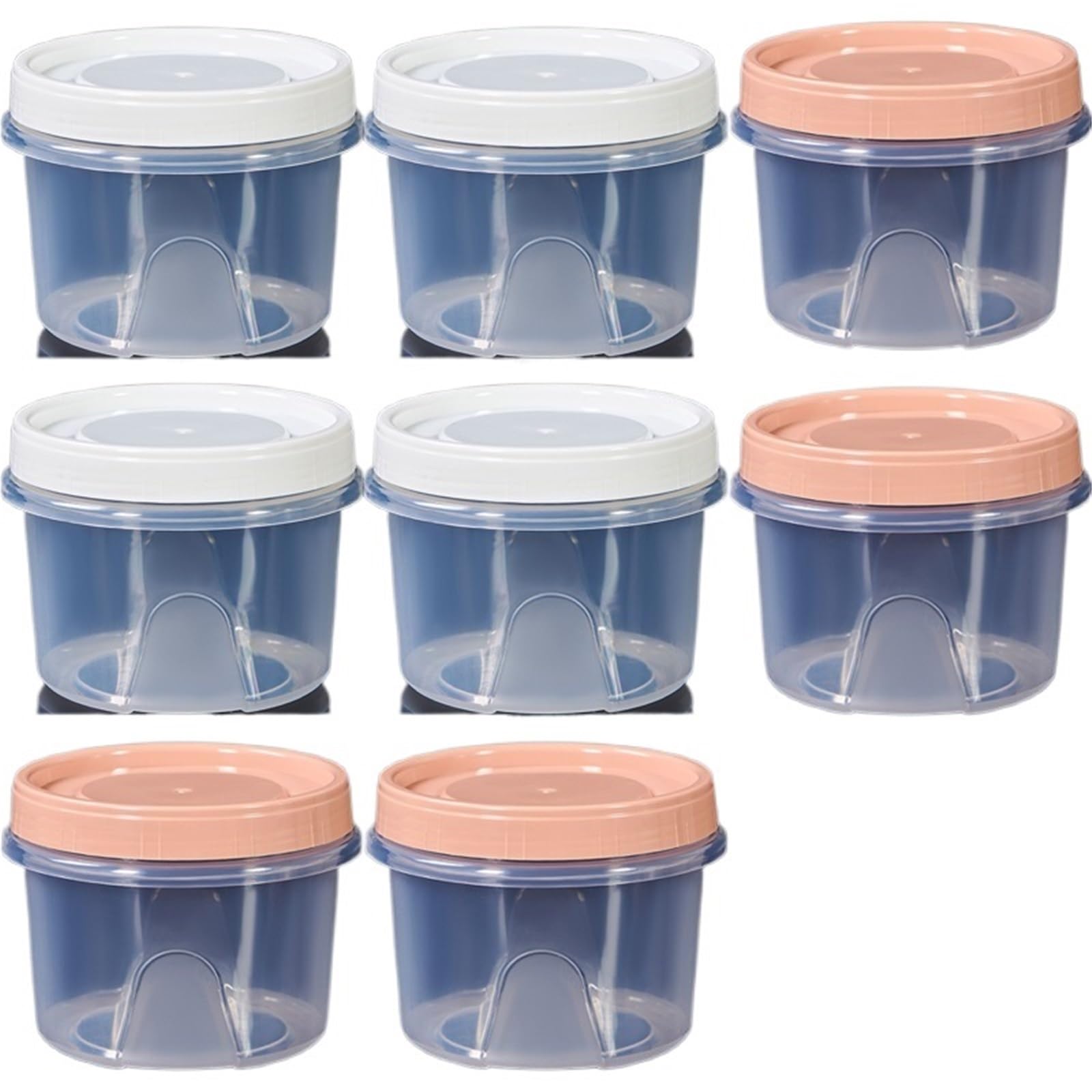 tarros cristal 8 cajas redondas de 500 ml for conservar alimentos frescos, for cocina, refrigerador, frutas, aperitivos, recipiente sellado for calentar en microondas(W4 P4 8pcs)