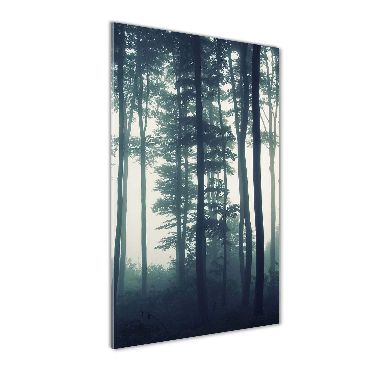 Tableau panoramique de forêt dans le brouillard pour créer un salon zen et design