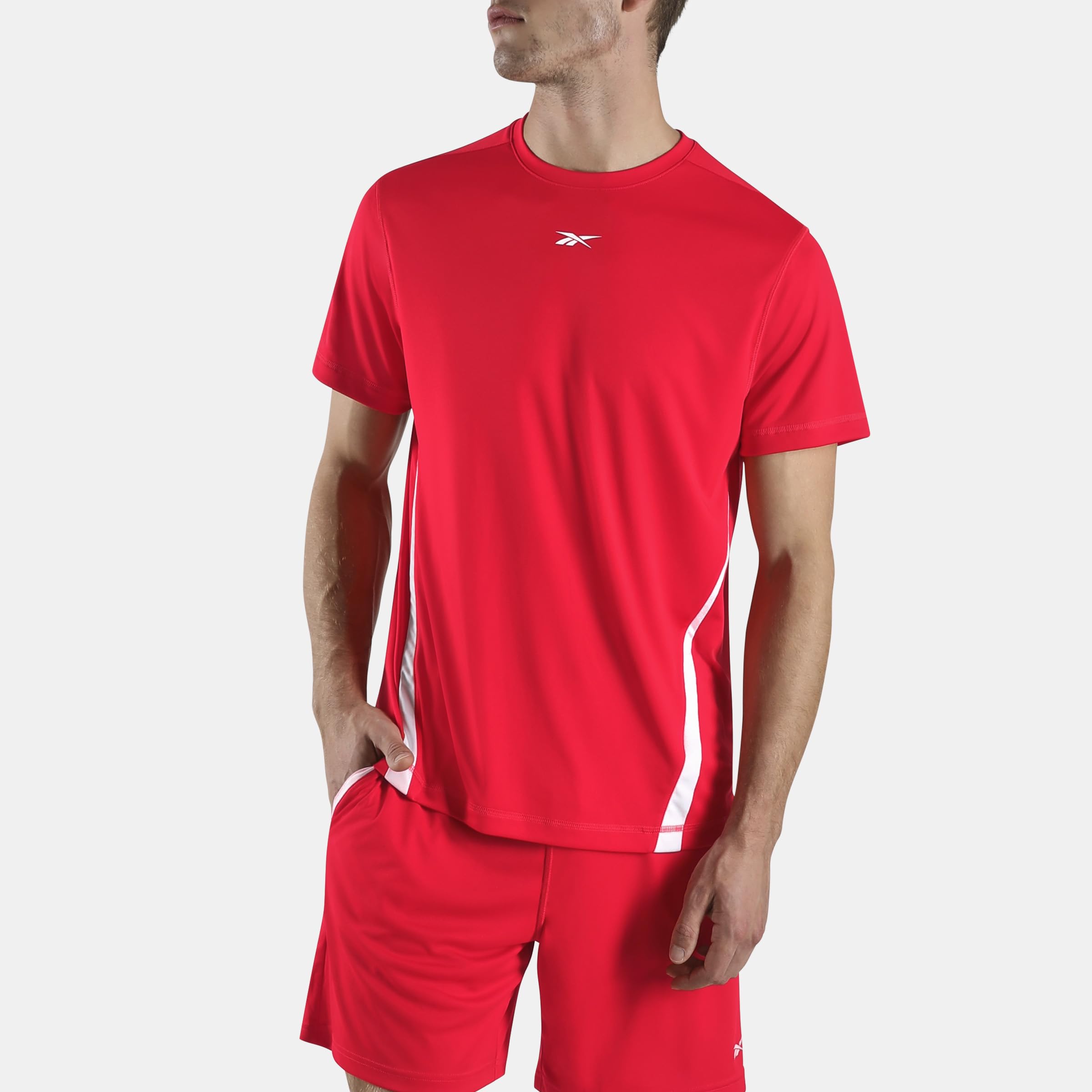 Reebok - Id Train Blocked Men's T-Shirt  Sport Red/White  Large