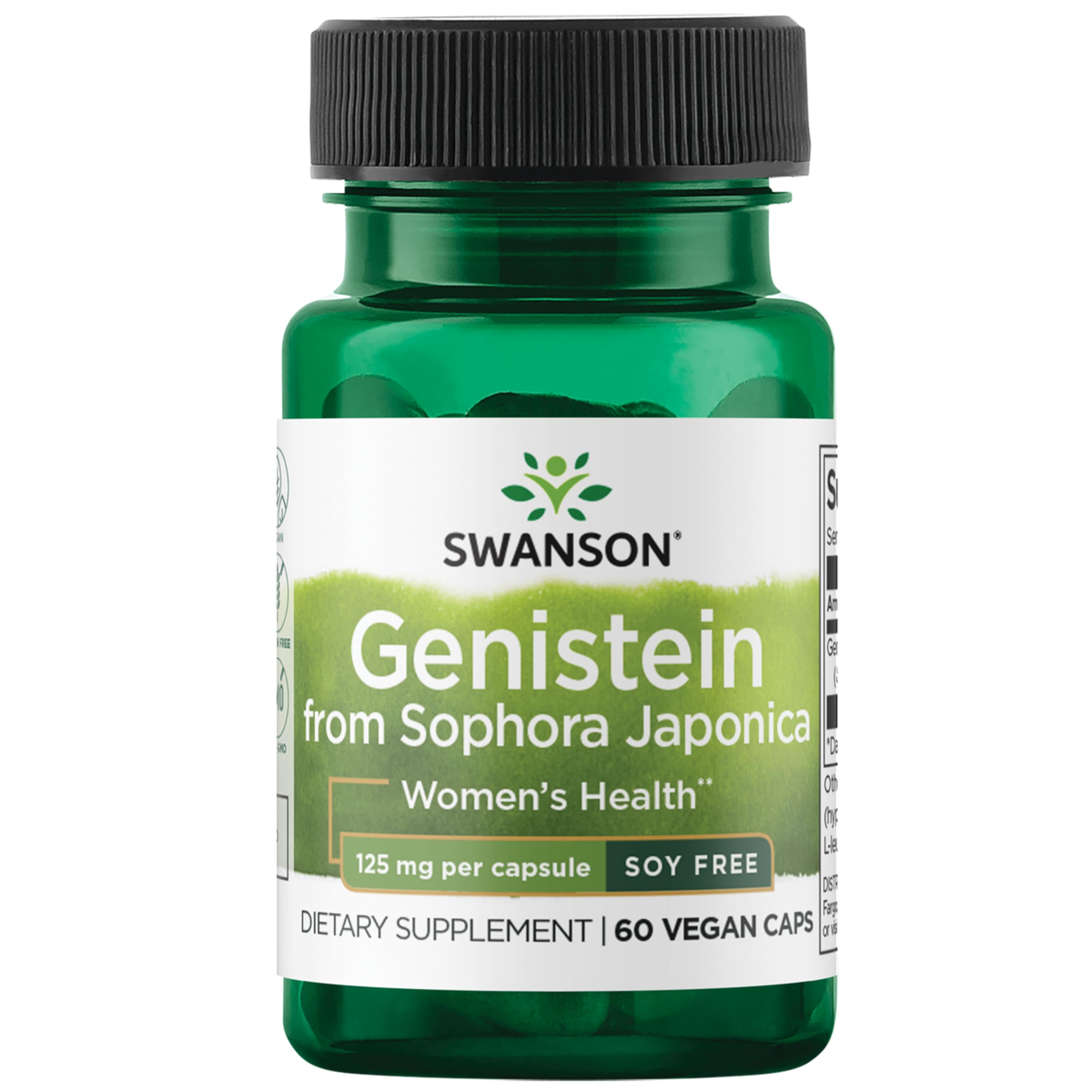 Swanson Soy-Free Genistein Supplement, 125 mg, 60 Vegan Capsules 60 Count (Pack of 1)