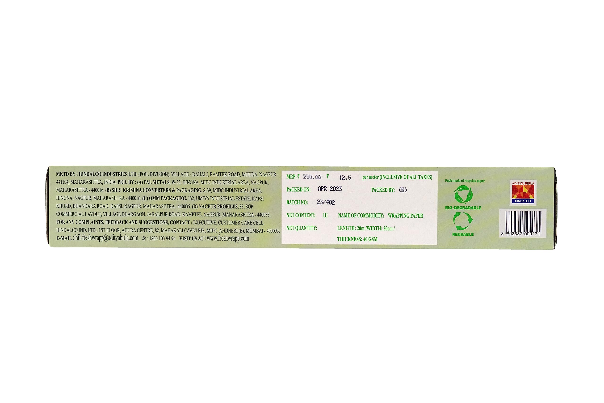 Freshwrapp Greaseproof Food Wrapping Paper (20 Meter) Pack of 2 - Image 4 thumbnail