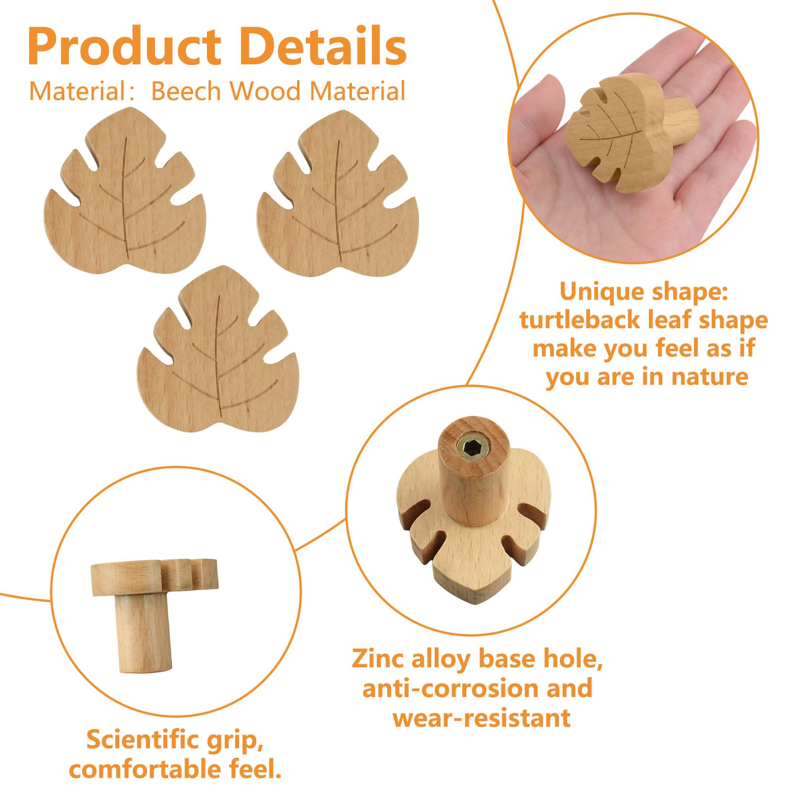 MOROBOR Leaf Shaped Wooden Knobs - Image 4