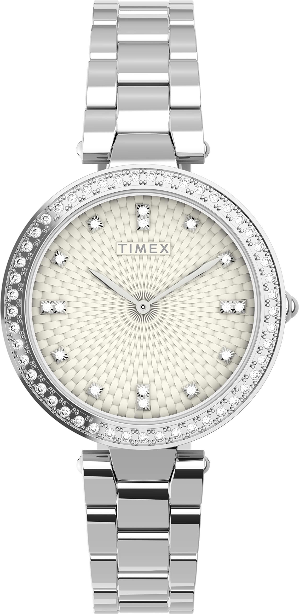 TIMEX Women Brass 3 Hands Analog Silver Dial Coloured Quartz Watch, Round Dial with 32 Mm Case Width - Tw2V45000Uj, Band Color-Silver (B0C1KQRNC9) Amazon Price History, Amazon Price Tracker
