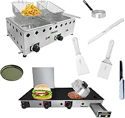 Chapeira 70x30 Semi Industrial + Fritadeira 2 cubas inox e Utensílios Para Lanchonete