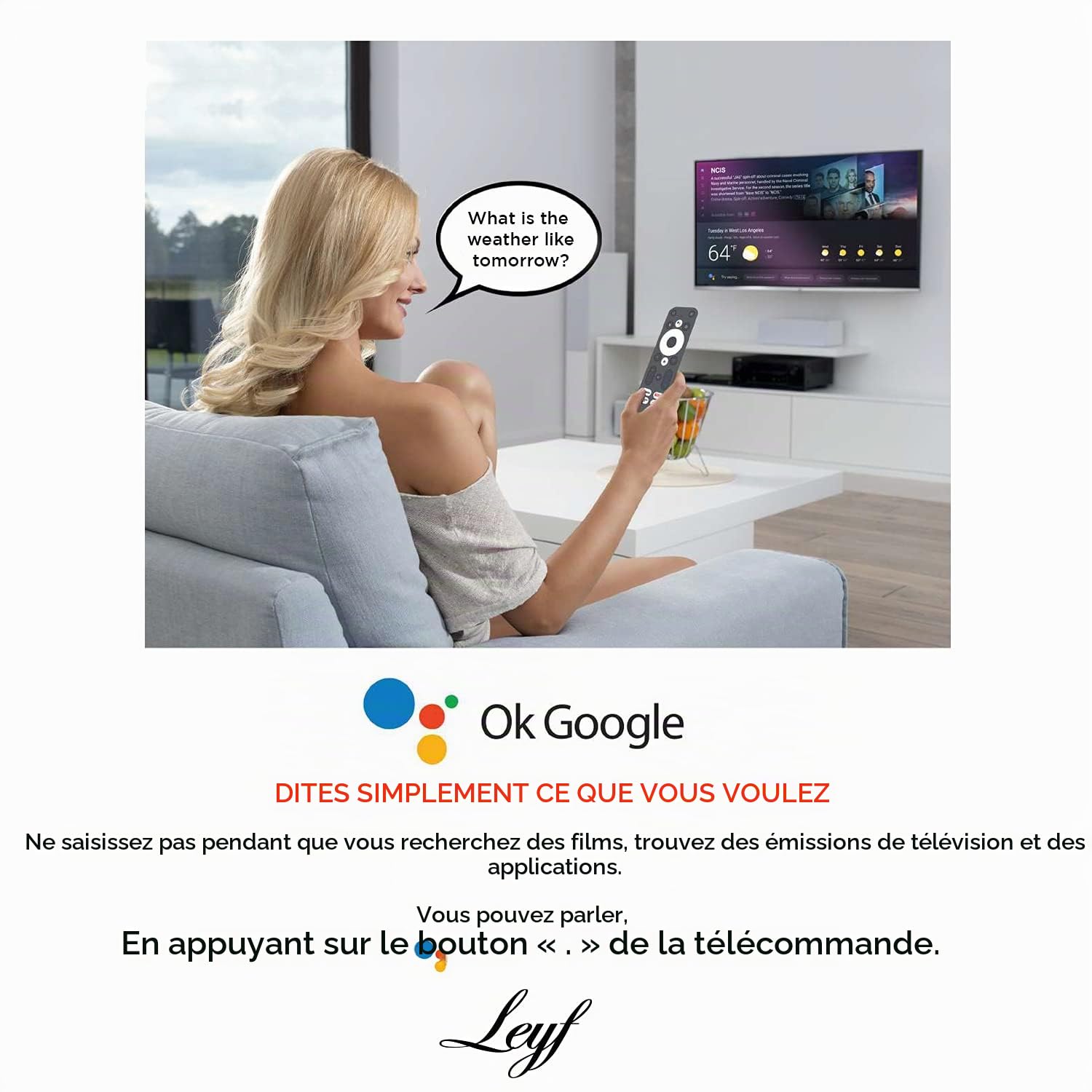 Leyf 4K Android TV Box Original Licensed by Google LLC and Netflix, Disney, Prime Video WiFi, Type-C, HDMI 2.1, USB 3.0, Ethernet, MicroSD/Mini Keyboard/Smart TV, Chromecast, Youtube