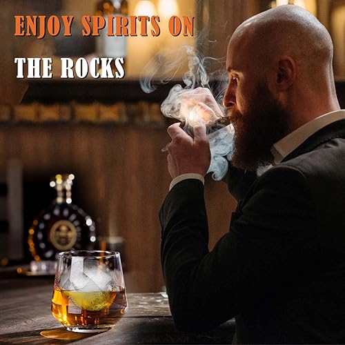 Miniatura 4 de JBHO Vasos de whisky prémium para hombre, juego de vasos de whisky de 6 a 12 onzas, vidrio de cristal sin plomo a la antigua, idea de caja de regalo