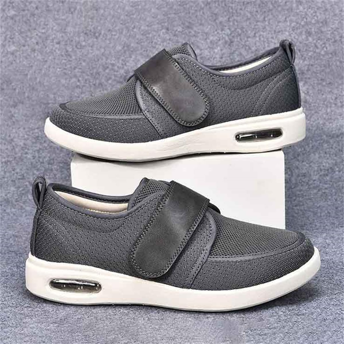 VEACAM Extra Wide Diabetic Shoes for Men Women Casual Walking Shoes for Elderly Breathable Adjustable Swollen Feet Sneakers