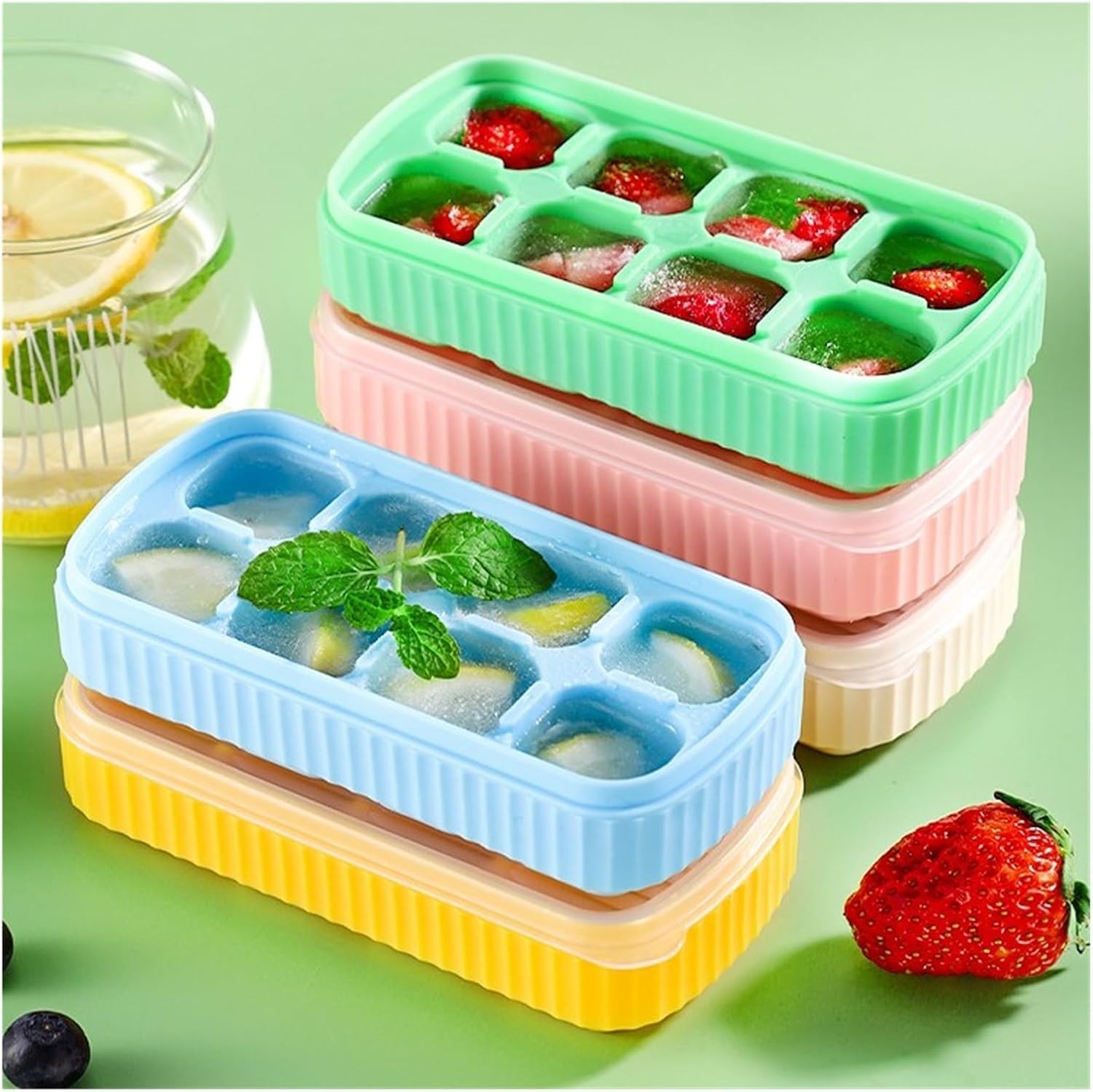 Large Silicone Ice Cube Tray - 8 Cavity -5