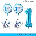Rozi Decoration Baby Boy 1st Birthday Theme Decoration Kit (Blue, 1st Birthday Combo)_69 Pcs material Foil gallery image