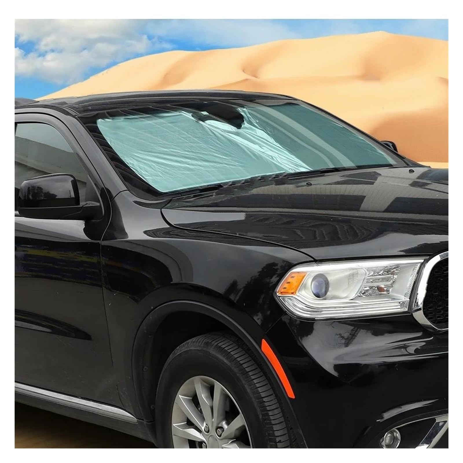 Parasol Cristal Delantero Parasol para Parabrisas Delantero Coche Cubierta Protectora Parabrisas para Dodge para Durango 2011-2021 En Adelante Parasol Parabrisas Delantero Plegable