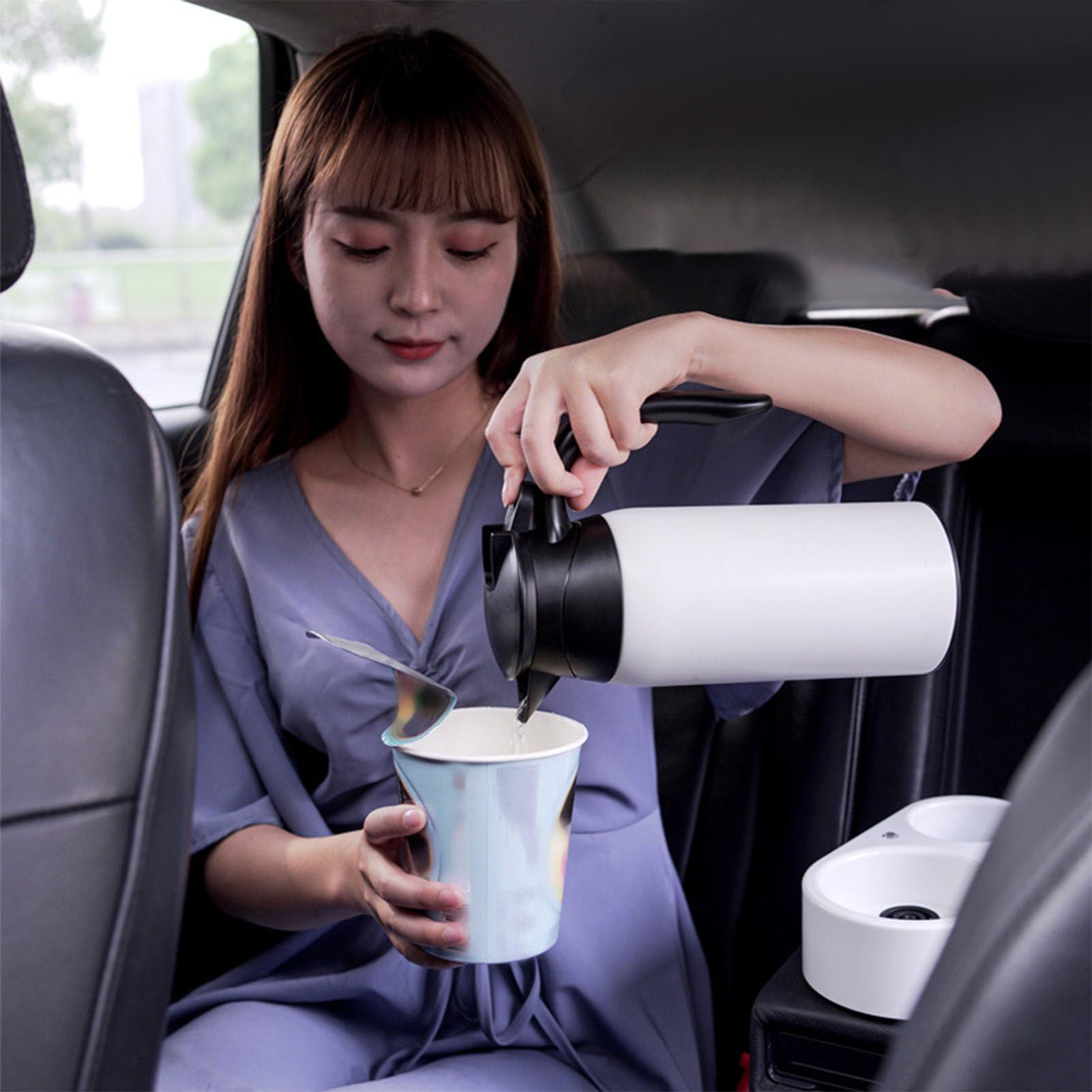 Jeanoko Hervidor Eléctrico de Agua Caliente de 800ml para Coches,