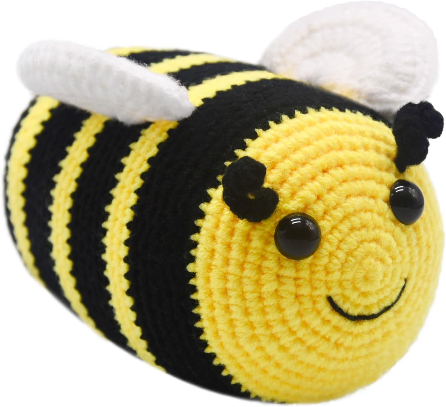 BABOLI Adorable Little Bee Stuffed Animal Crochet Fuzzy Bumblebee with Premium Soft Yarn Emotional Support Bee Toy Super Wonderful Choice for Gifts or Shelf Art 6 Inches