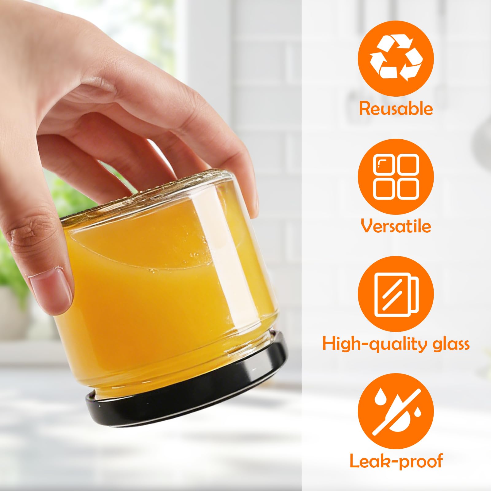 Lot de 24 Pots à Confiture de 150ml avec Couvercl, Petit Pot en Verre avec Couvercle avec Étiquettes et Marqueur,Lavables en Machine,Bocaux à Dessert,Idéaux pour les Confitures et Conserves