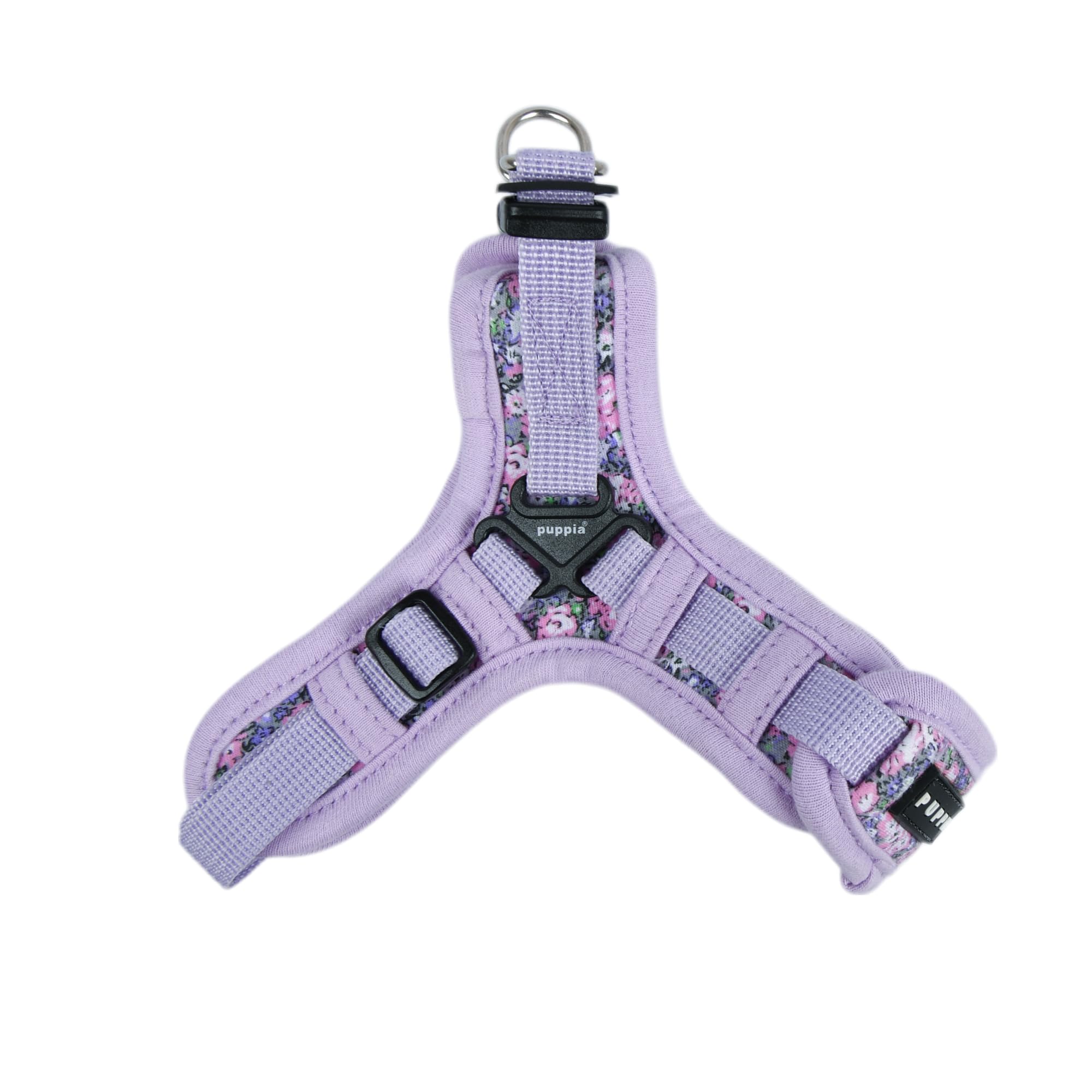 Puppia Kealoha Hundegeschirr X, modisches Blumenmuster, Frühling Sommer Geschirr für kleine und mittelgroße Hunde, Violett, Klein