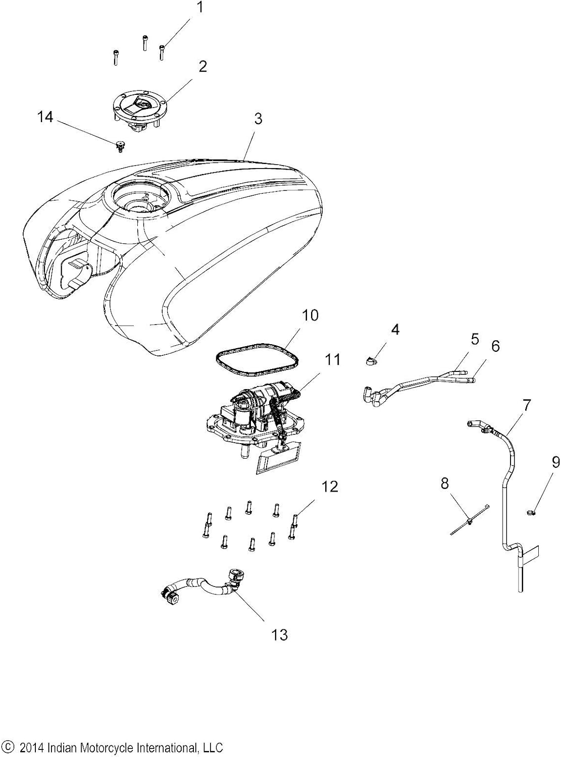Indian Motorcycle Fuel and Ignition Switch Assembly for Specific Scout and Scout Sixty Models and More, OEM Motorcycle Parts, Includes Fuel Lock, Ignition Switch and Key, Cruiser Black - 4014434-266