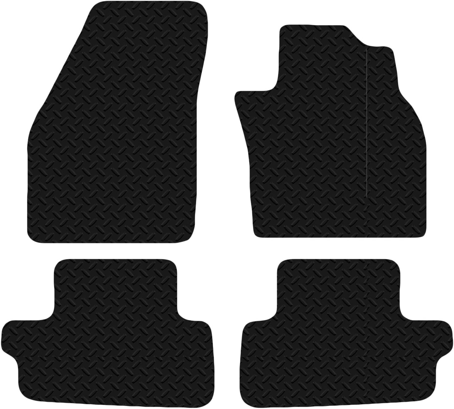 Carsio Black Rubber Tailored Car Floor Mats To fit Volvo C70 2006 to