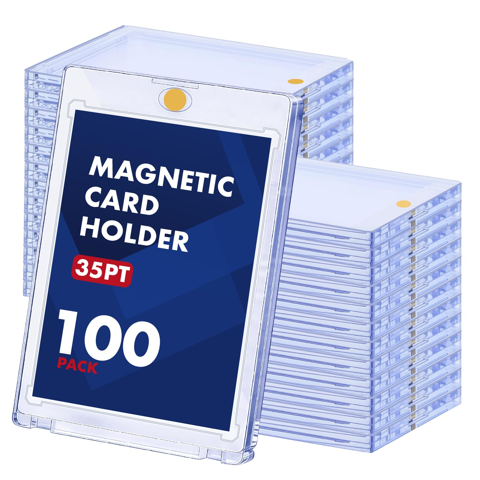 Porta carte magnetico, 35pt One Touch, raccoglitore per carte da baseball, protezione U-V, custodia in plastica rigida per baseball, sport, TCG da collezione, confezione da 100