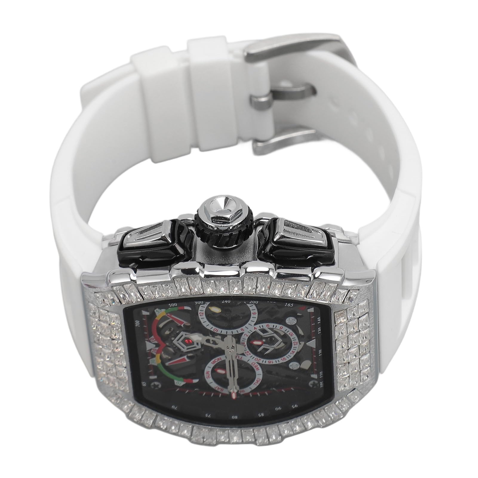 Naroote Reloj de Pulsera Analógico de Cuarzo, Correa de Silicona, Cronógrafo, Fecha, Reloj de Cuarzo Analógico Resistente Al Agua, Moda Luminosa para Hombre para Cumpleaños