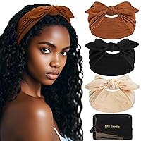 Vista 10 de S&N Remille Diademas anchas para mujer, banda para el cabello grande, diadema elástica antideslizante con nudo trenzado, accesorios para yoga