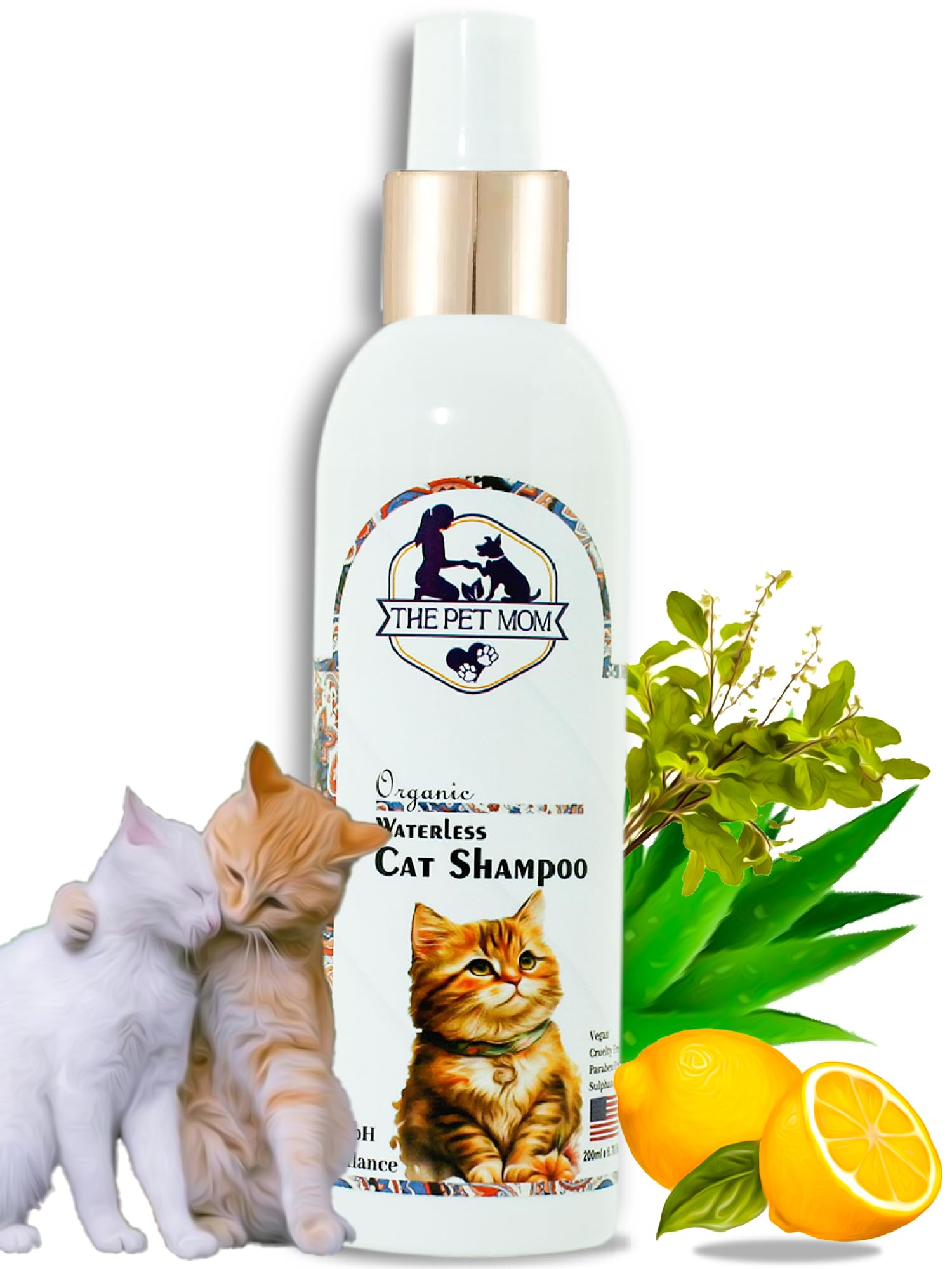 The Pet Mom Organic Waterless Dry Bath Cat Shampoo Spray | Fresh Fragrance, Cleanse, Conditioned, Soft & Smooth Coat | Easy to Use Cat, Kitten Shampoo for All Cat Breed –200Ml (B0CH3Z3VQM) Amazon Price History, Amazon Price Tracker