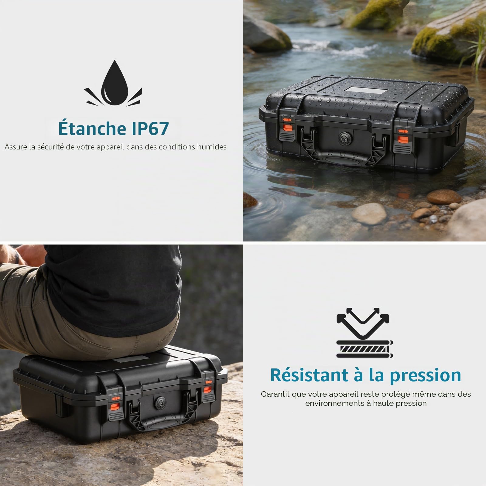 Fpvtosky Avata 360 Koffer, Sac étanche à coque rigide pour DJI Avata 360 Fly More Combo Accessoires pour DJI Goggles N3, RC Motion 3, Contrôleur FPV 3/RC 2, 3 batteries et station de charge