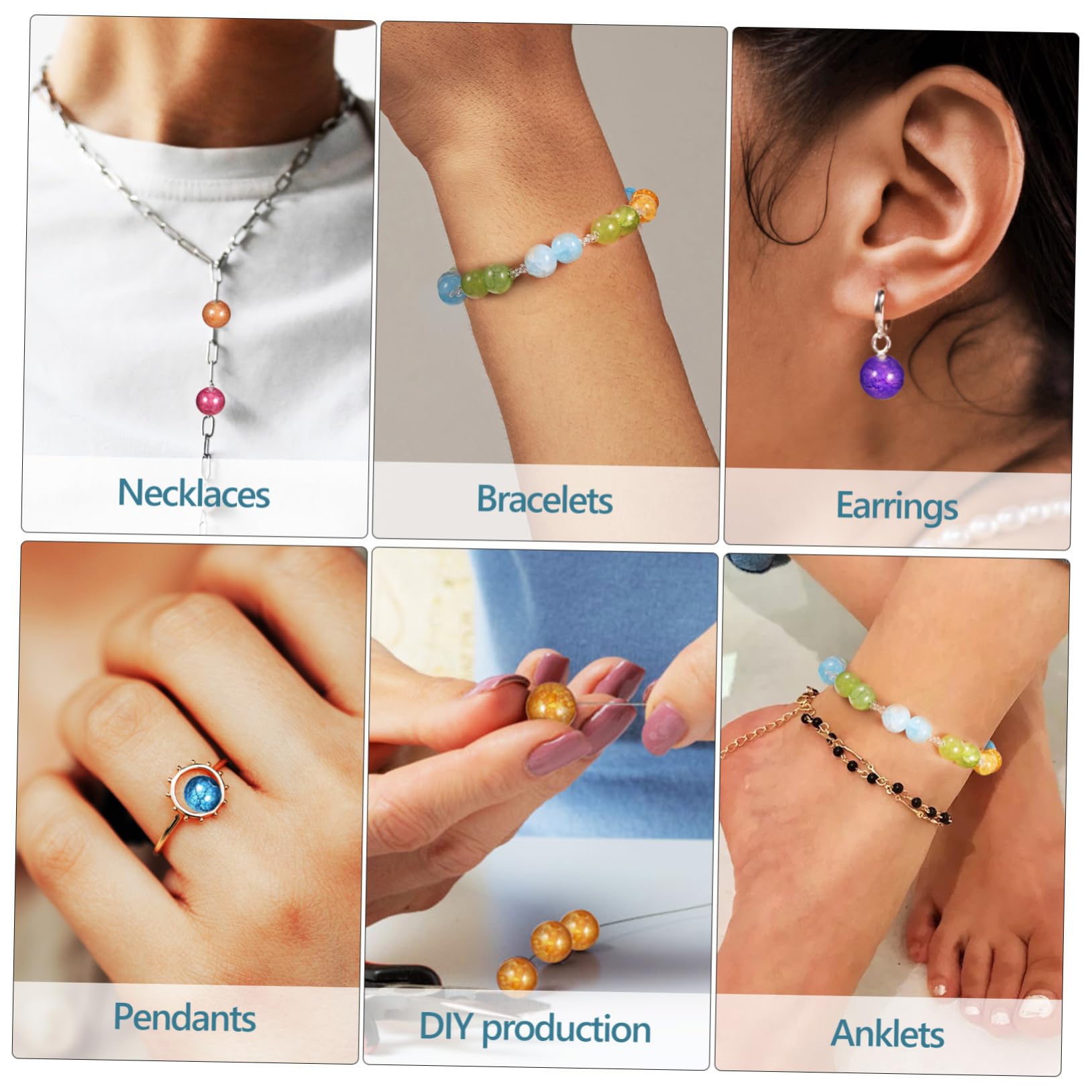 OSALADI Perline di Vetro Artigianali per Braccialetti Perline Sfuse Motivo Crackle per Gioielli e Artigianato Fili Inclusi