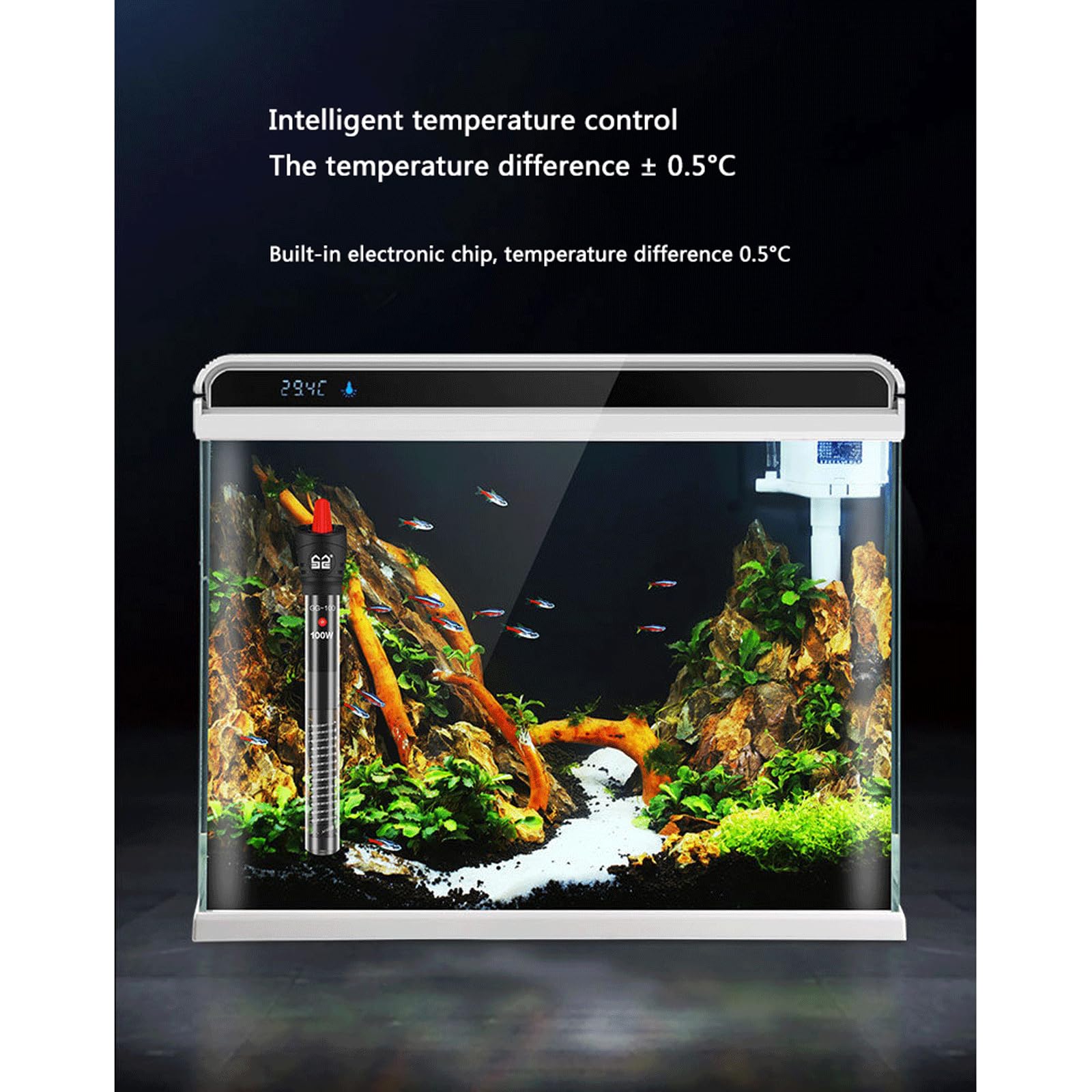 Tige chauffante pour Aquarium, température constante Automatique, antidéflagrante, pour réservoir de Tortue, Petit Chauffage pour Aquarium, 50 W (300 W)