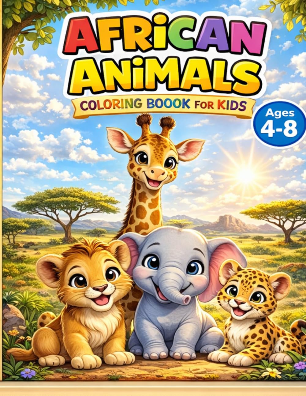 African Animals Coloring Book for Kids: African Animals Coloring Book for Kids Ages 4–8 | Fun and Easy Coloring Pages