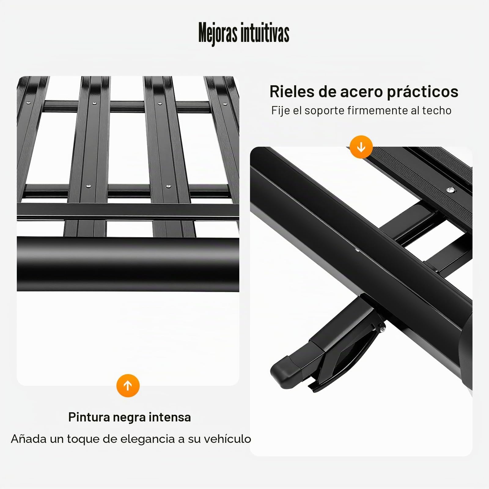 Barras portaequipajes de aluminio, cesta de techo con capacidad de carga de 68 kg, cesta de techo para coche, portaequipajes de aluminio para coche, portaequipajes de coche, cesta de equipaje, para