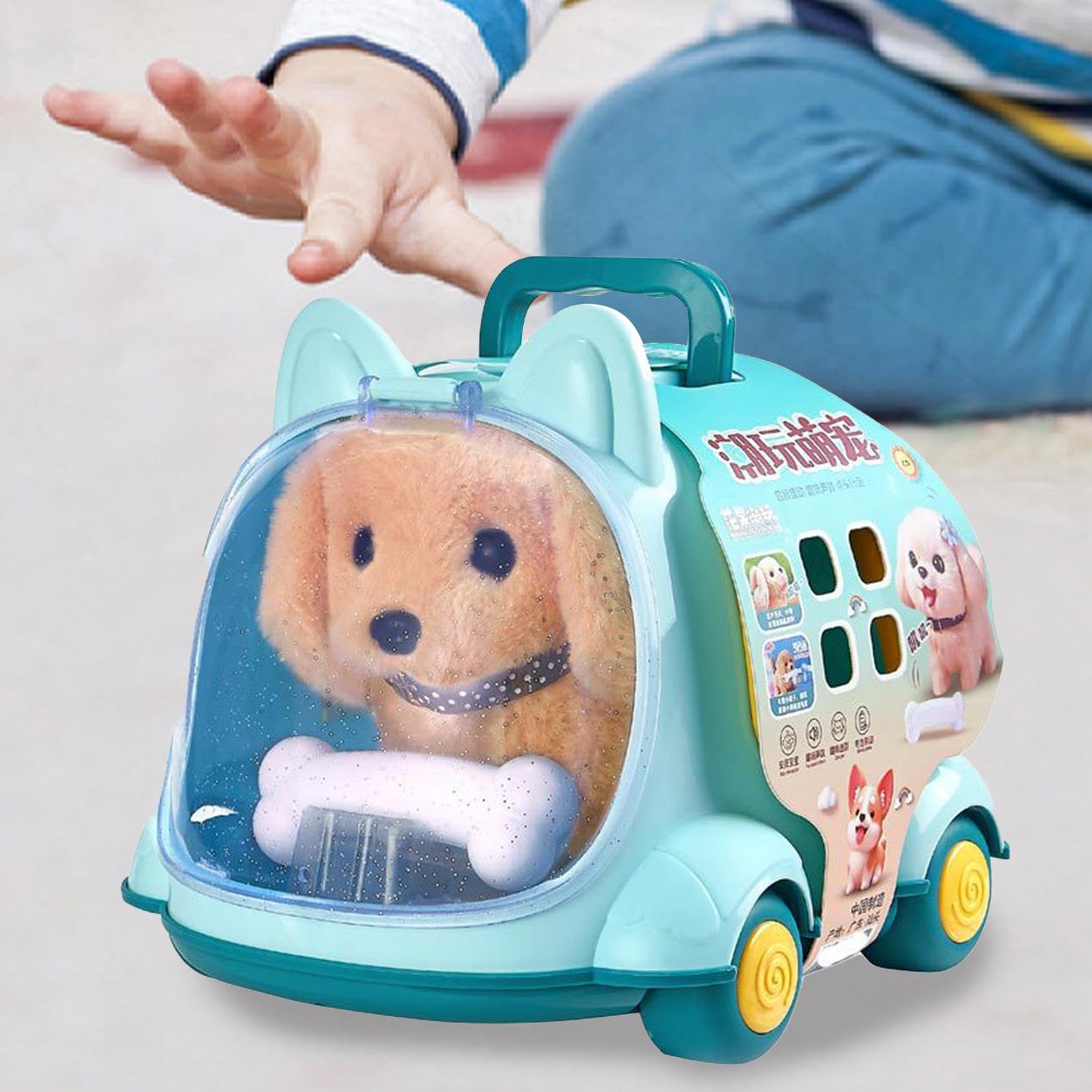 Animale Domestico Elettrico Per Bambini, Animali Domestici Robot Di Peluche - Giocattolo Di Peluche Elettrico Per Simulazione Di Animali Domestici | Cane Da Passeggio Coniglio Gatto Con Biberon E Pett