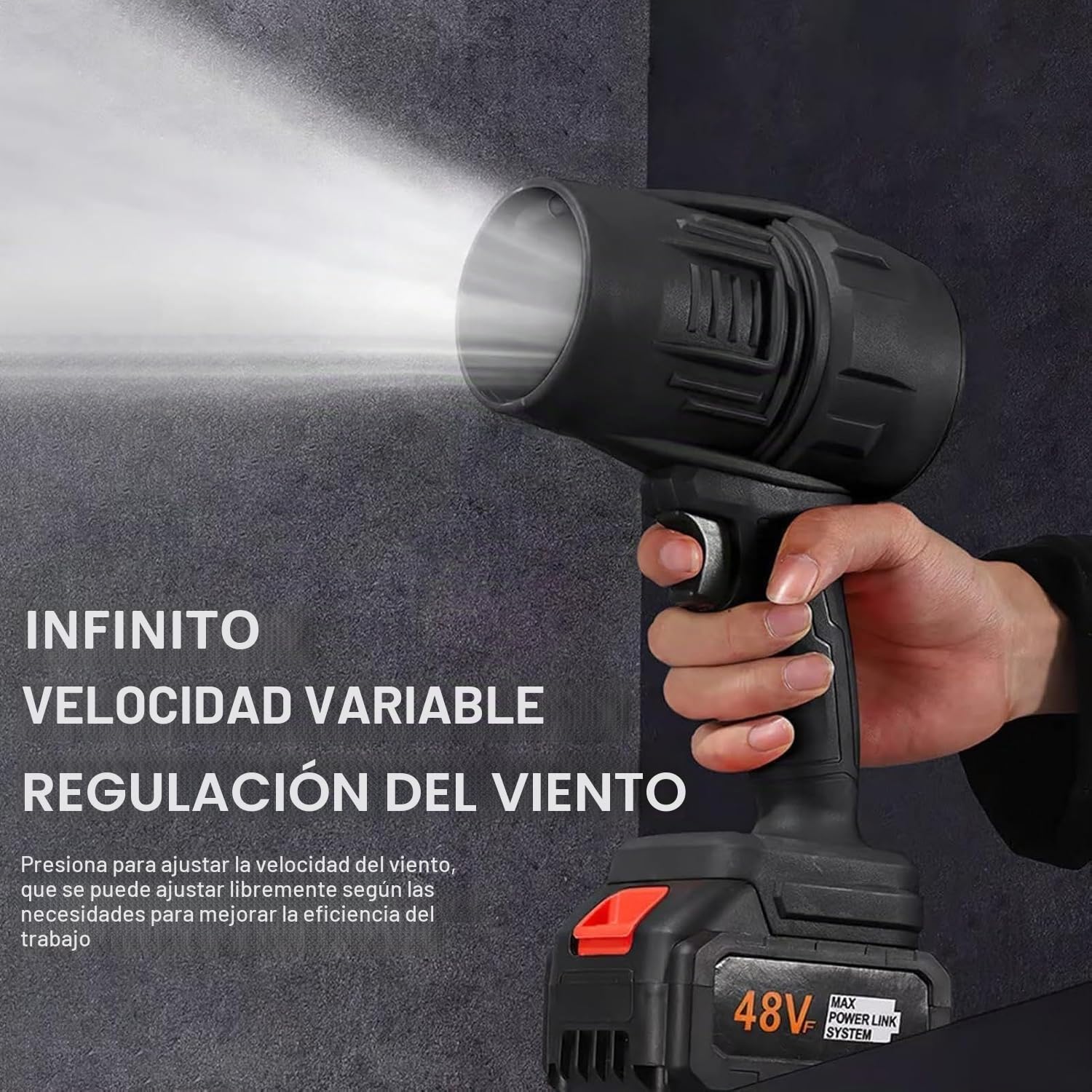 Soplador De Aire Potente, Soplador De Hojas Bateria, PortáTil Soplador Turbo Jet, Soplador Aspirador De Hojas con Bateria, para Patio, CéSped Y Hojas Que Soplan (Black)