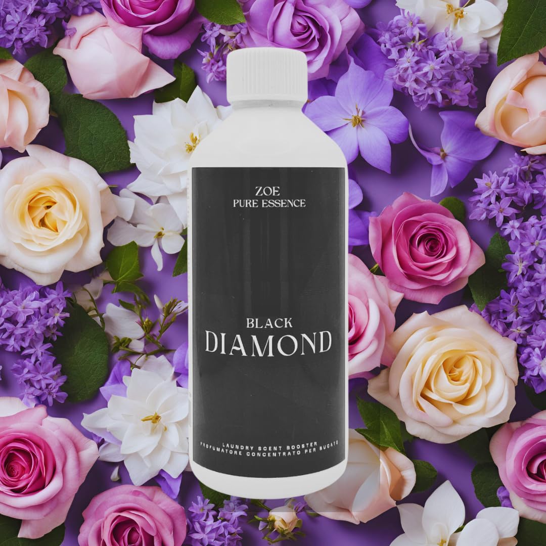Profumatore Bucato Lavatrice, Ammorbidente Lavatrice o Sostituzione, Essenza Bucato, Profumatore Concentrato, Black Diamond 500ml