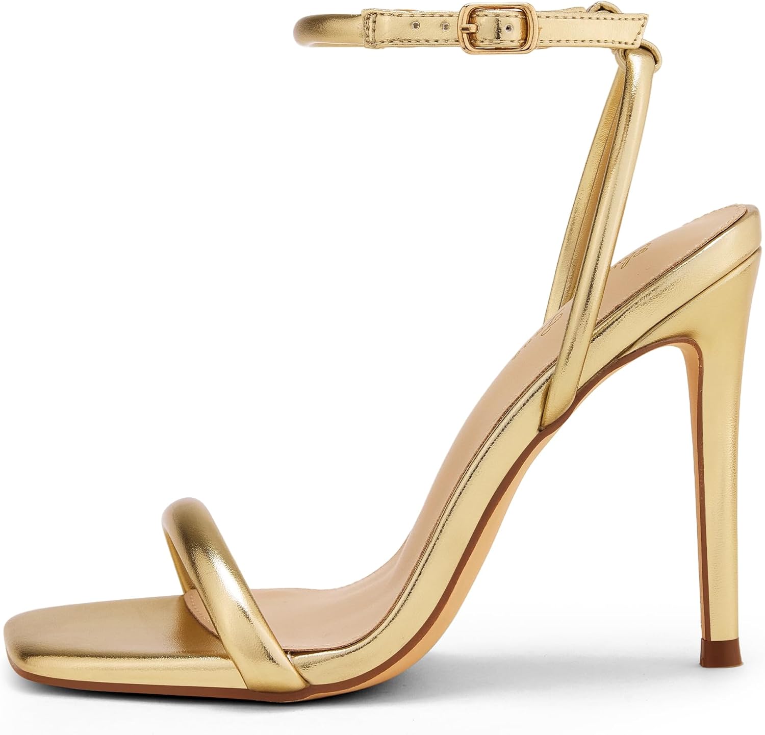 Elisabet Tang Women’s Stilettos Heeled Sandals Open Square Toe Heels,4 Inch Open Toe Strappy Sexy High Heels Ankle Strap Buckle Heels for Party Wedding Dress Daily Wear Shoes - Image 3