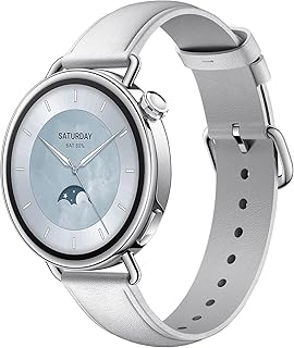 XIAOMI Watch S4 41mm, Montre connectée compacte de 41mm, boîtier Ultra-léger de 32g, prédiction du Cycle menstruel, +150 Modes Sportifs, HyperOS 3, Bracelet Cuir (Blanc).