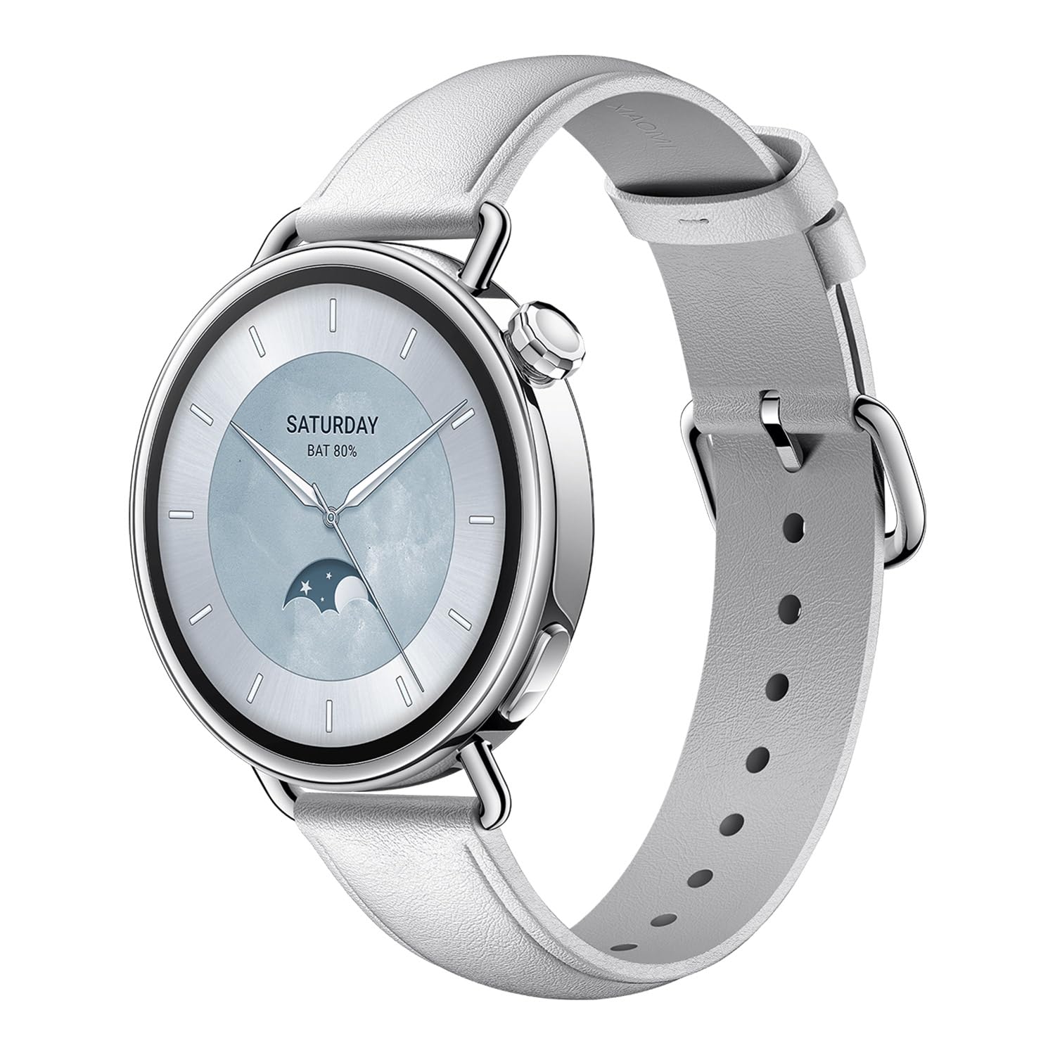 XIAOMI Watch S4 41mm, Smartwatch, Diámetro de 41 mm, Cuerpo Ultraligero de 32g, Pronóstico Menstrual, 150+ Modos Deportivos, Funciones de Seguridad, HyperOS 3, Correa de Cuero (Blanco)