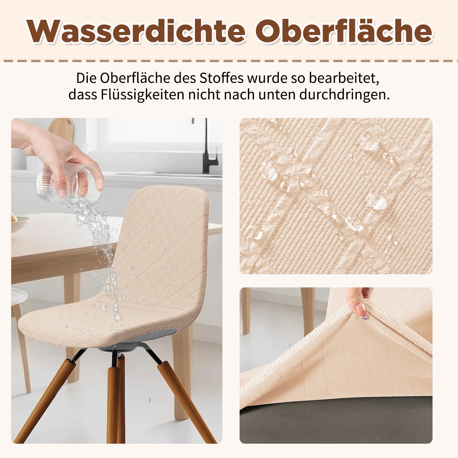 Dioxide Stuhlhussen 4er Set Hussen für Stühle Universelle Jacquard Hussen
