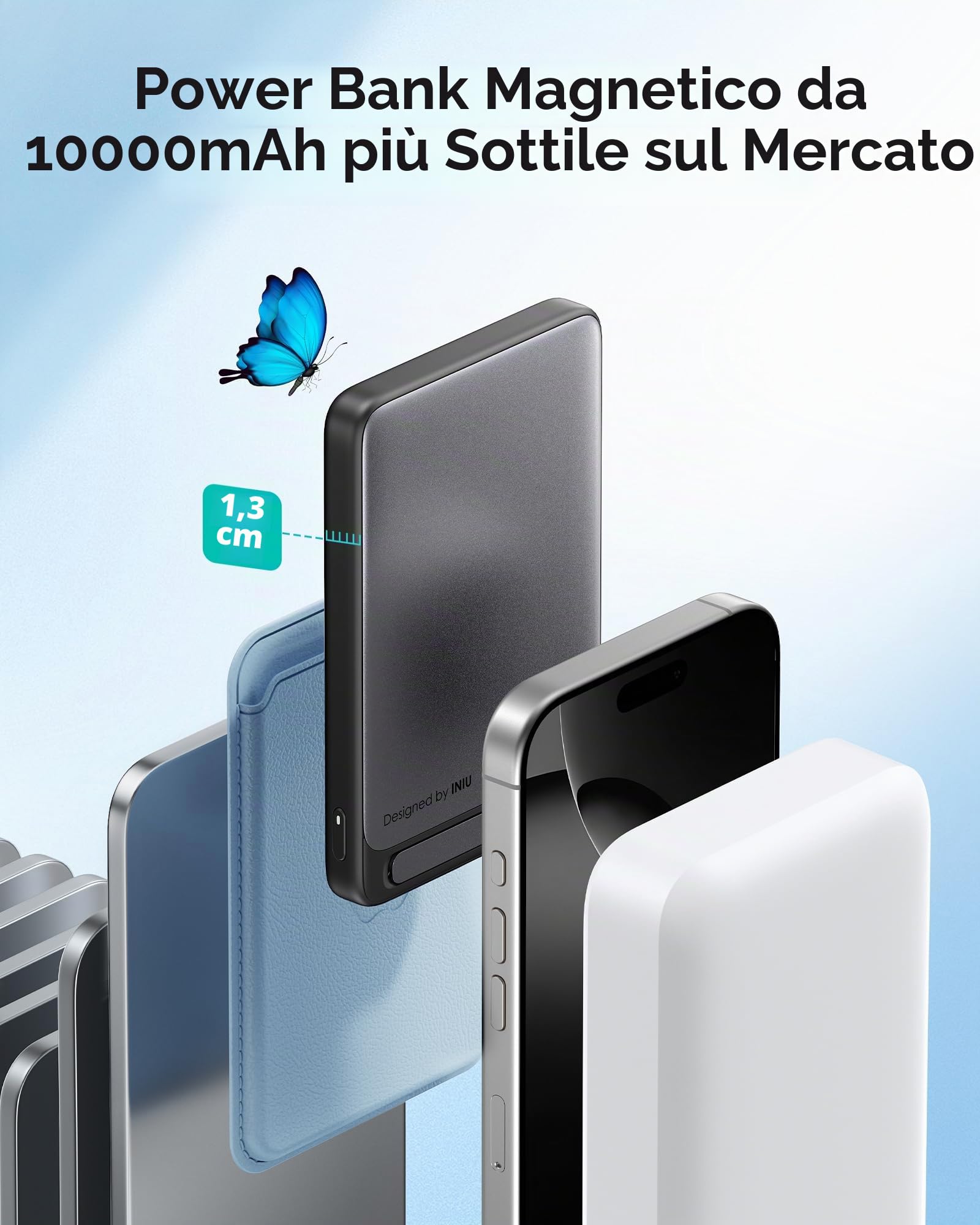 INIU Qi2-Certificato 45W Magnetic Power Bank, 10000 mAh Power Bank con Ultrasottile, Powerbank Magnetico Compatibile Solo con 16 15 14 13 12 Pro Max Plus iPad Pro etc, Viola