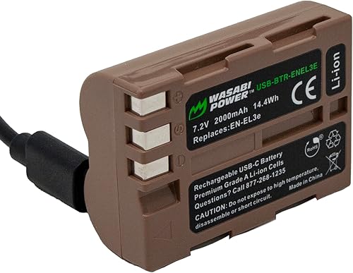 Miniatura 5 de Wasabi Power Batería USB para Nikon EN-EL3e con carga rápida USB-C