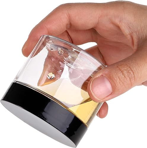 Miniatura 4 de Tosnail Paquete de 50 tarros de plástico transparente de 2.7 onzas con tapas negras, recipientes redondos a prueba de fugas seguros para alimentos,