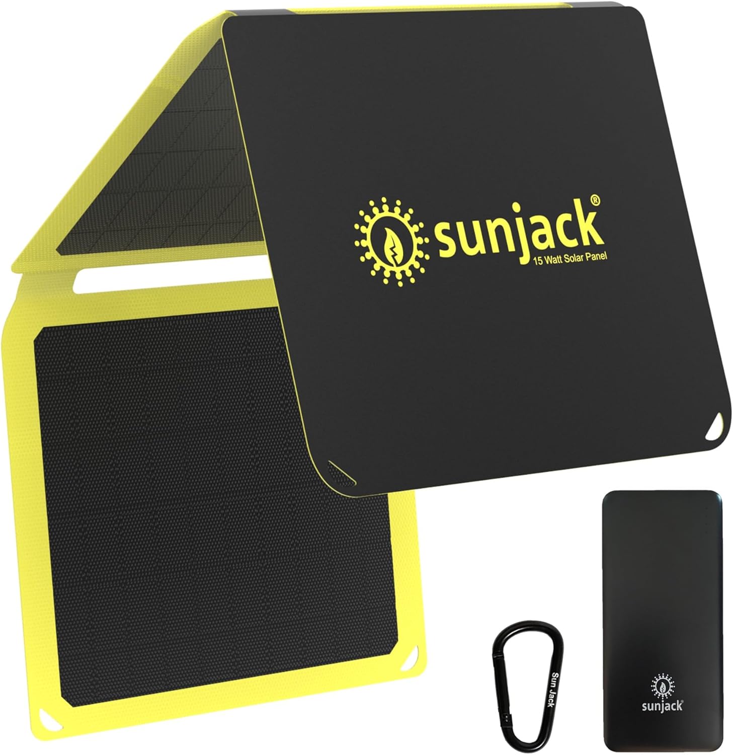 SunJack 15W Foldable Photo voltaic Telephone Charger, IP67 Waterproof ETFE Monocrystalline Photo voltaic Panel with 10,000mAh Energy Financial institution, Moveable USB-C & USB-A Photo voltaic Charger for Tenting, Climbing, Backpacking, Emergency