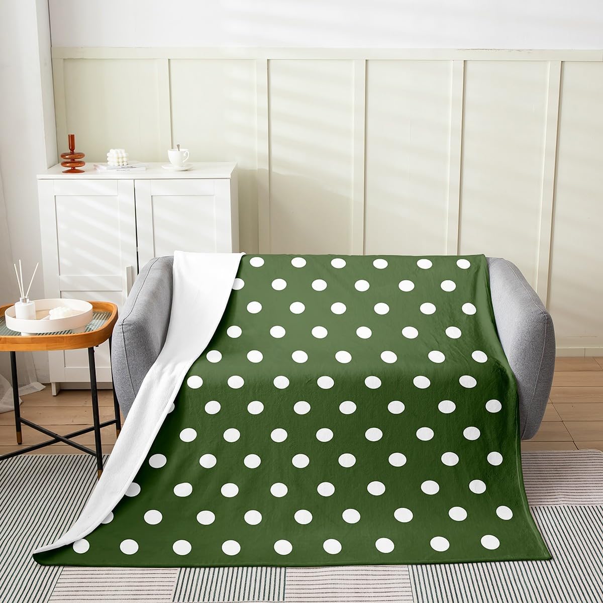 Erosebridal Black Grey Polka Dot Flannel Blanket Queen 90x90 for Kids Teens Adult | Colorful Cute Round Fleece Blanket Modern Abstract Rainbow Fuzzy Plush Throw Kawaii Polka Dots Decor