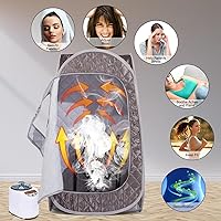 Vista 6 de Smartmak Sauna de vapor portátil, spa personal de cuerpo completo, tienda de campaña de sauna plegable con generador de vapor grande de 3L y 1000 W