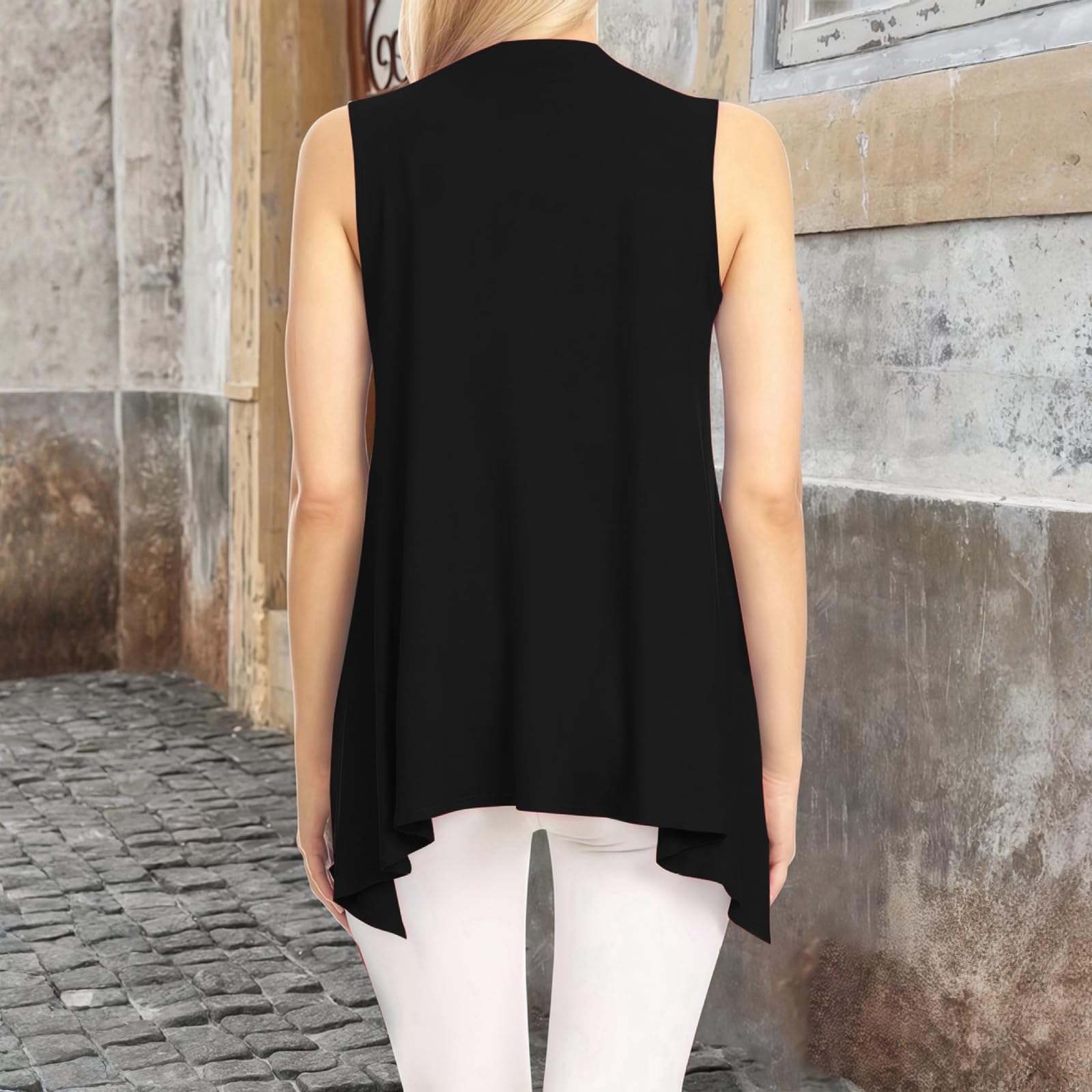 Gilet Femme Long Ete Leger Sans Manches Chic Cardigan Respirant Vêtements Nettoyage Du Sol Loungewear Plage Bolero