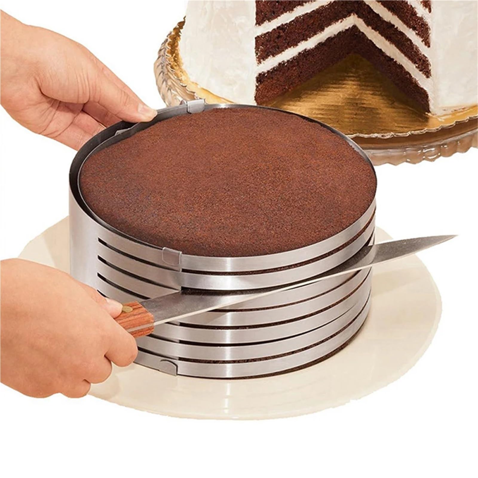 Tortenringe Einstellbare Runde Brot Kuchen Cutter Slicer Edelstahl 7 Schichten Mousse Ring Form Backen Gadgets FüR Backpartner