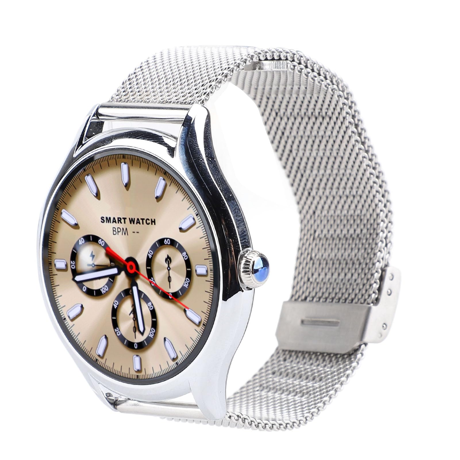 Touch Watch Smart HD Tracker di attività Impermeabile per Uomo Donna Schermo AMOLED da 1,43 Pollici Interfaccia Utente Dinamica Elegante Design in Lega di Zinco (Cinturino in acciaio color