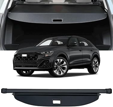 AQAE Cargo Cover Compatible with 2019-2025 2026 Audi Q8 SQ8 Trunk Cover Retractable Rear Trunk Security Cover OEM SUV Accessories Shielding Shade Privacy Screen Cover Audi Q8 Cargo Cover