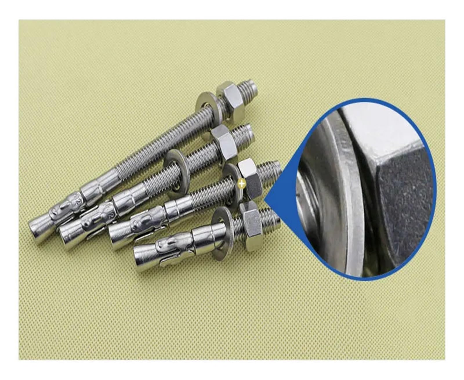 pernos de anclaje, Tornillo de expansión acero inoxidable 304, perno for reparación automóviles, M6, M8, M10, M12, M16, 2 unidades(60mm,M12)