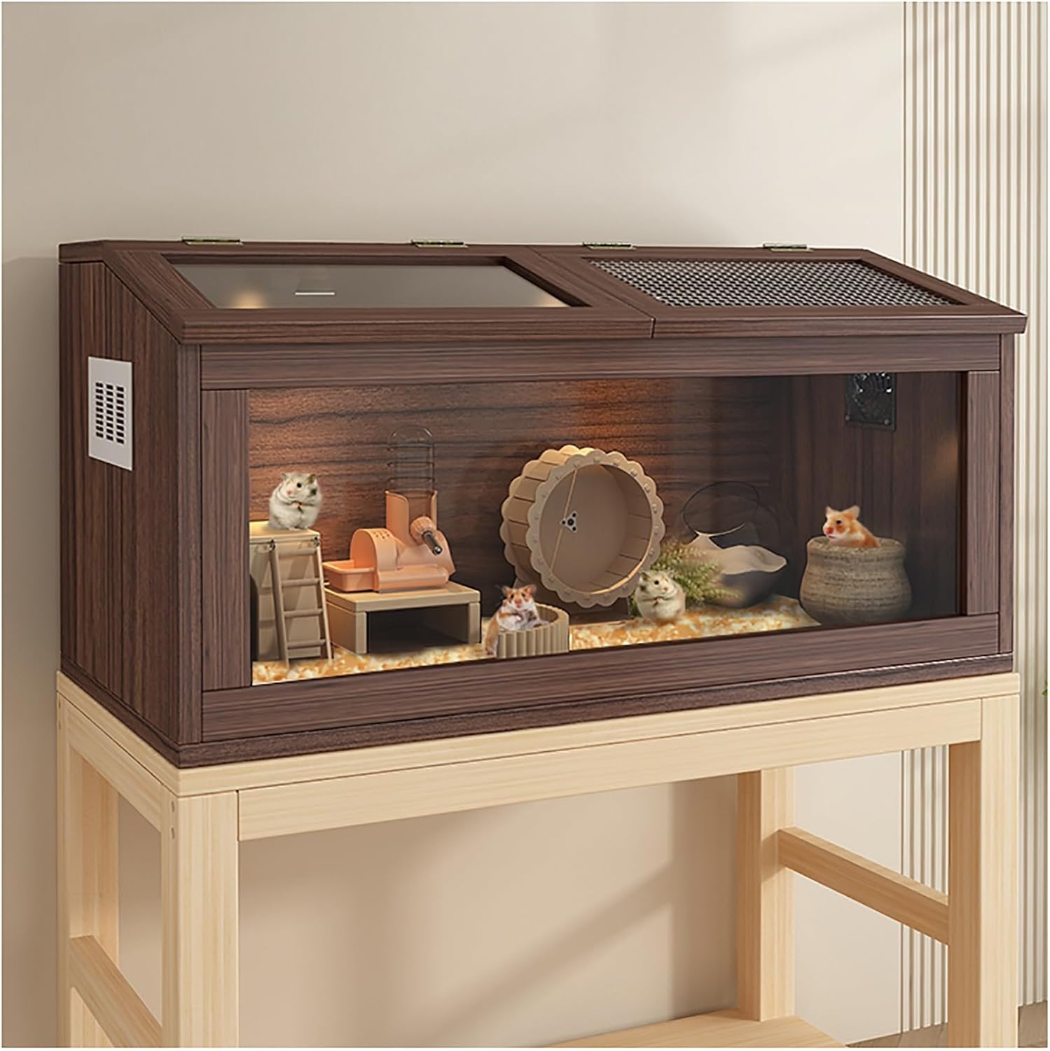 Rutin Chicken Feeding Box, Hamster Cage, Small Animal Habitat - Easy to Assemble and Clean - Ideal for Rabbits, Guinea Pigs - Versatile and Spacious Enclosure for Your Pets