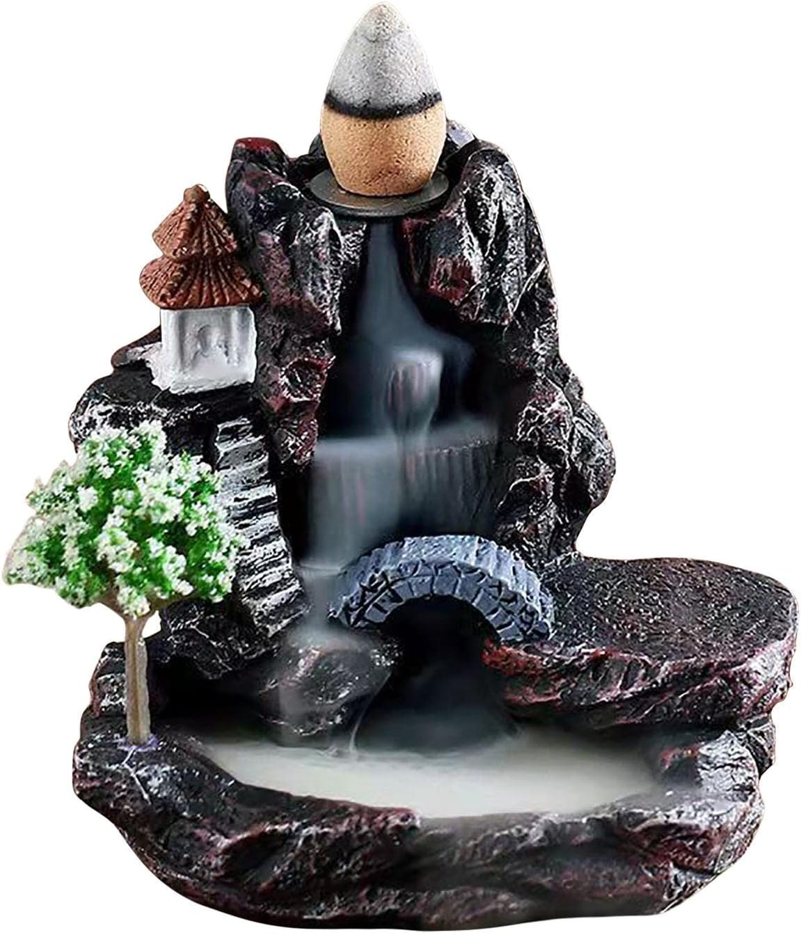 Backflow Incense Burner Waterfall Incense Holder Mountain Tower Incense Holders,Home Decor Aromatherapy Ornament,Waterfall Incense Holder,Backflow Incense Holder Waterfall for Backflow Incense Cones