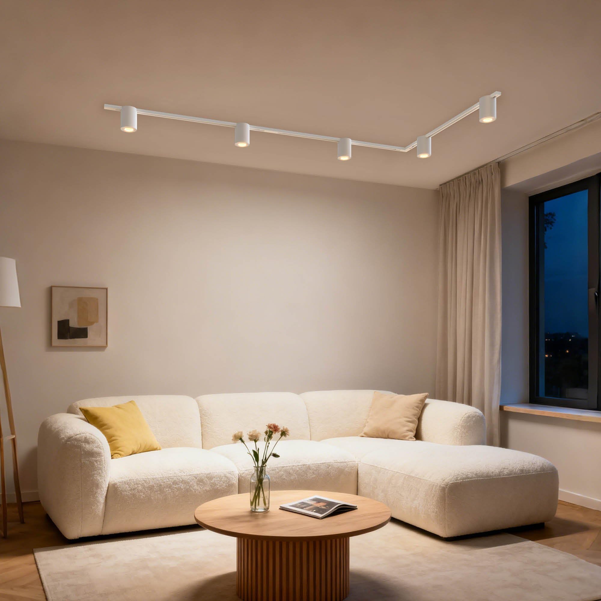 Ledvion spot rail LED 3m monophase Blanc 5 spots sans ampoule GU10